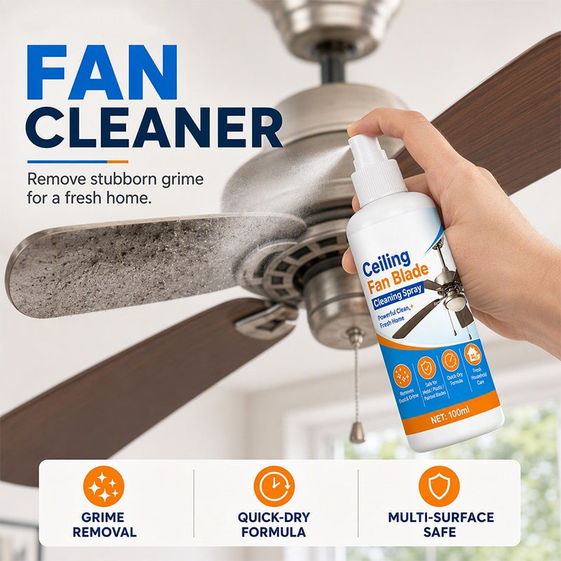 🔥2 kaufen, 1 gratis! 😍 50 % Rabatt! 🧴Reinigungsspray für Deckenventilator‑Blätter｜Einfache Staubentfernung