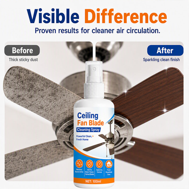 🔥2 kaufen, 1 gratis! 😍 50 % Rabatt! 🧴Reinigungsspray für Deckenventilator‑Blätter｜Einfache Staubentfernung