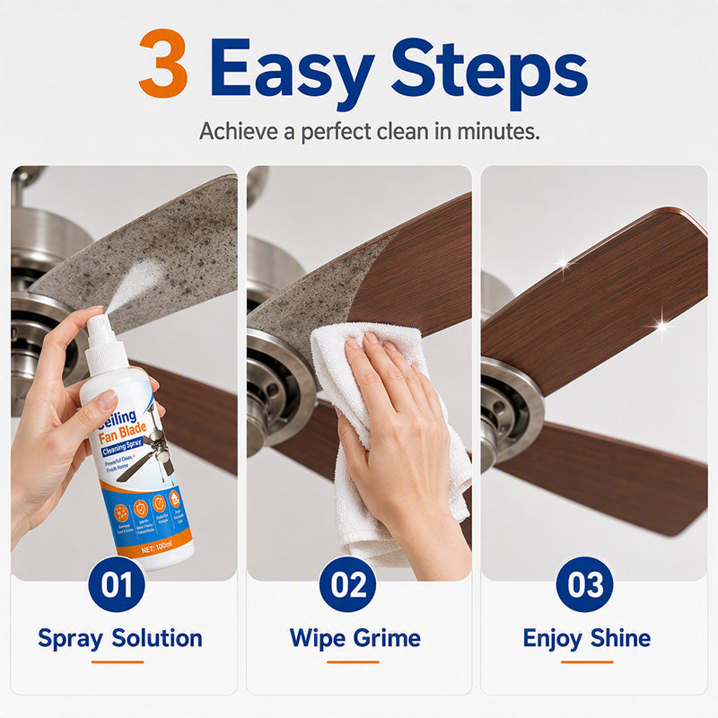 🔥2 kaufen, 1 gratis! 😍 50 % Rabatt! 🧴Reinigungsspray für Deckenventilator‑Blätter｜Einfache Staubentfernung