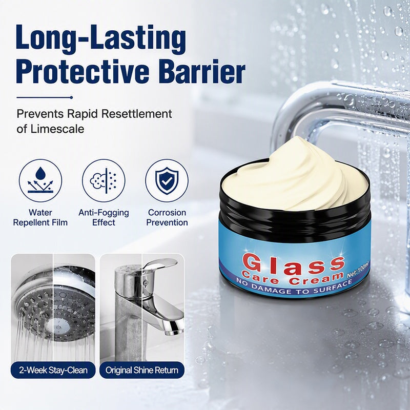 Streifenfreie Glas‑Pflegecreme