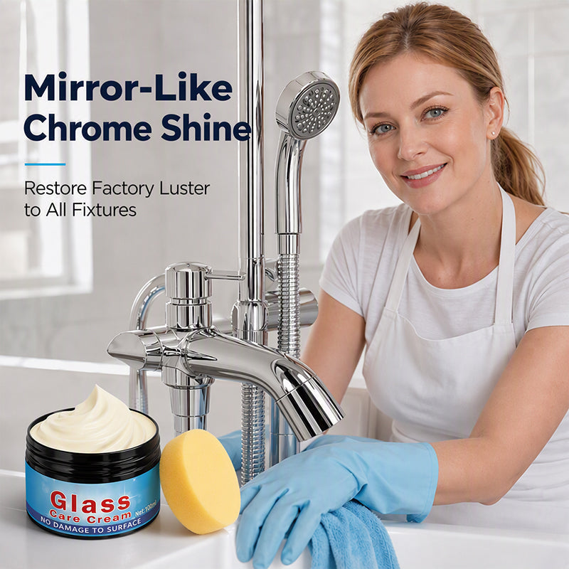 Streifenfreie Glas‑Pflegecreme