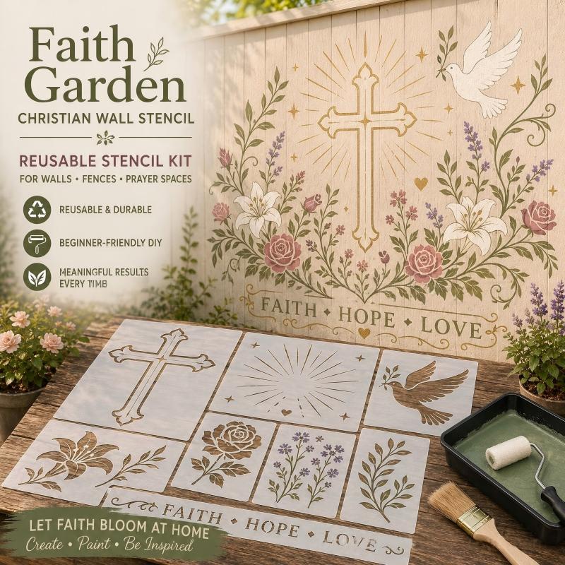 🎅🎄 Wiederverwendbare DIY‑Garten‑Mal‑Schablonen für Wände, Zäune & Terrassen