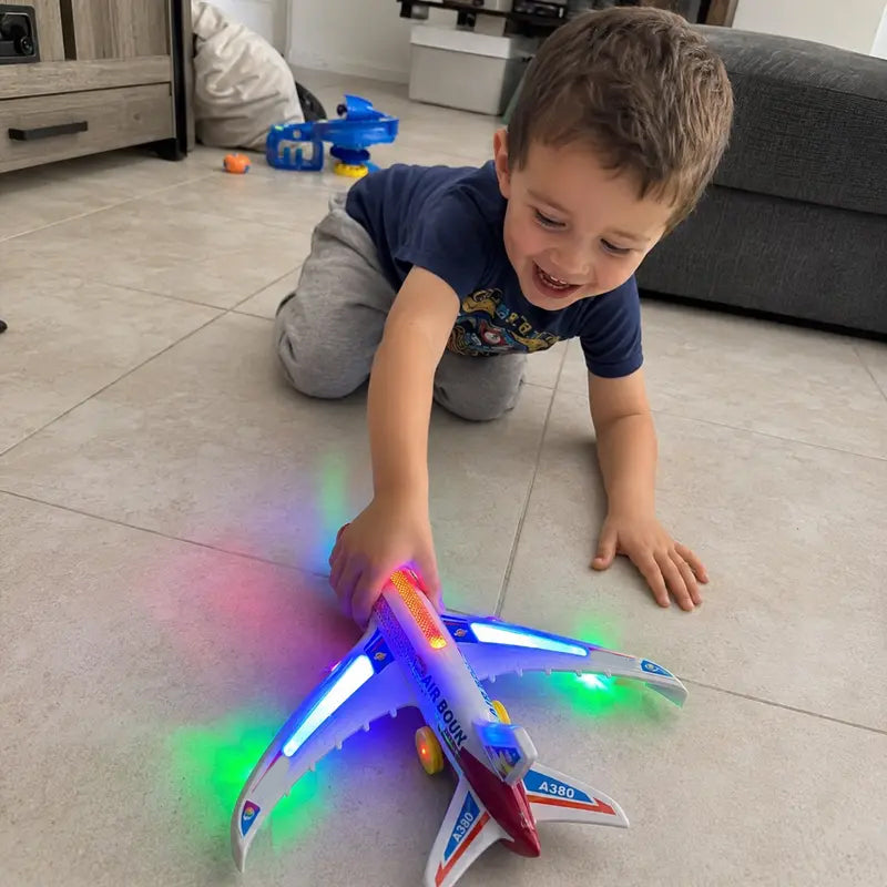 ✈️ JETZT 50 % RABATT! 💡 Elektrisches Modellflugzeug mit Sound und LED-Beleuchtung – Realistische Geräusche, leuchtende Lichter und einfache Steuerung – Perfekt für Spielspaß drinnen und draußen ✨