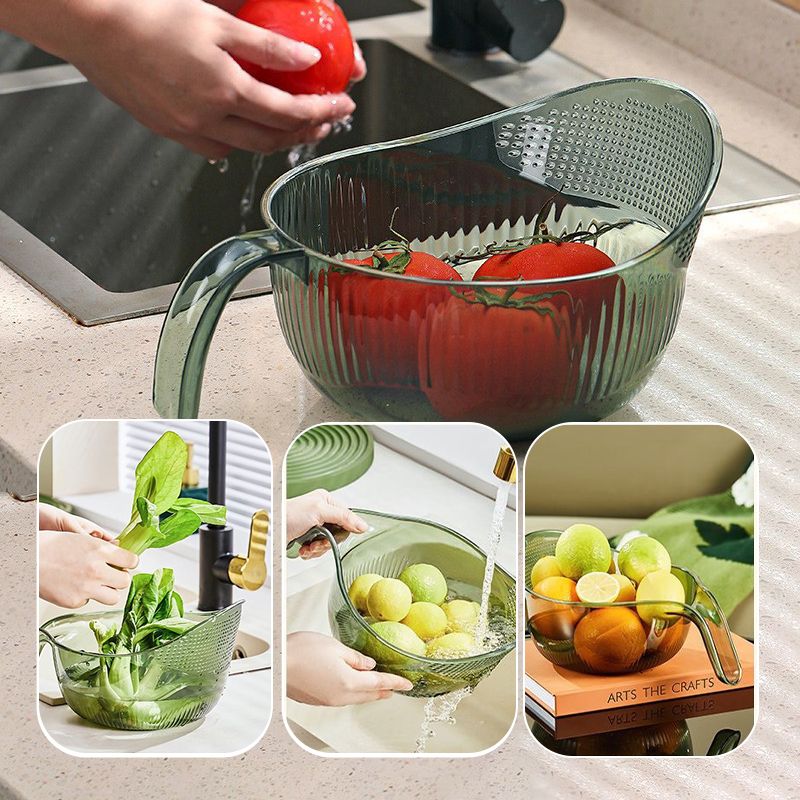 🥗Multifunktions‑Küchensieb‑Schüssel | Abtropfkorb zum Waschen, Abtropfen und Servieren von Obst, Gemüse und Pasta