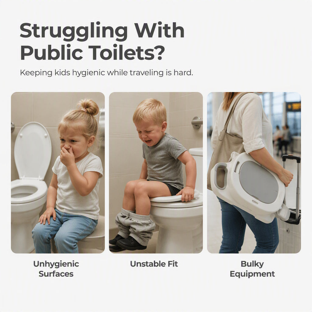 🚽 Faltbarer Reise‑Toilettensitz für Töpfchentraining | tragbarer Kind‑Toilettenaufsatz, inklusive Tragetasche