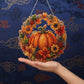 🎃 Herbstlicher Kürbiskranz mit Rautenmuster zum Aufhängen – Komplettes DIY-Set 🍂