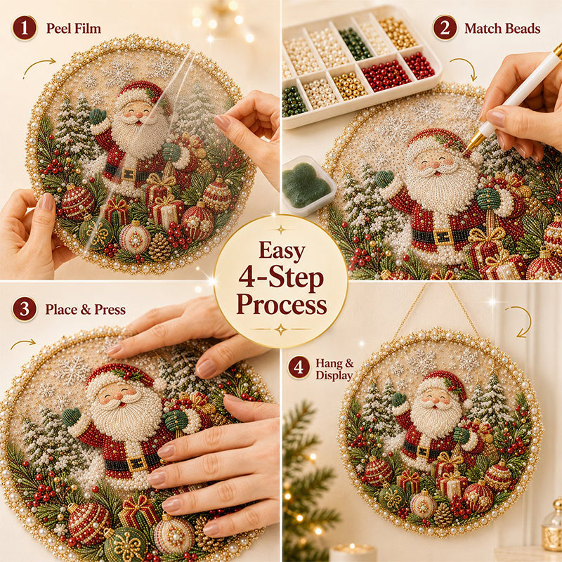 🌸 LIMITED TIME –🎄🎅 DIY Four Seasons Pearl Wreath Kit | 4 Seasonal Designs for Beautiful Handmade Home Décor 🎁✨