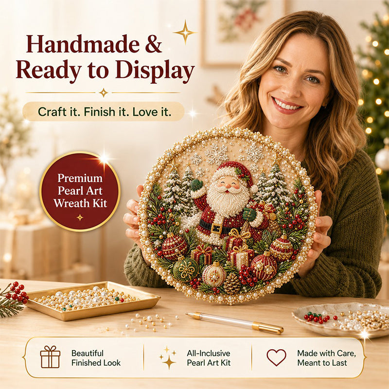 🌸 LIMITED TIME –🎄🎅 DIY Four Seasons Pearl Wreath Kit | 4 Seasonal Designs for Beautiful Handmade Home Décor 🎁✨