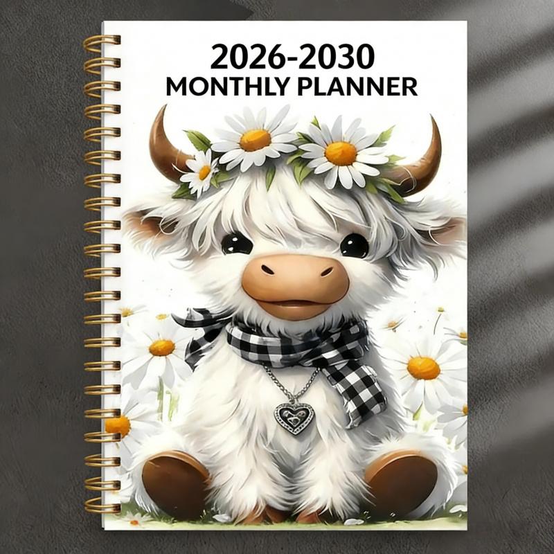 🐮 5‑Jahres Planungsbuch 2026‑2030｜Süßer Hochlandrind‑Monatsplaner für deine Lebensziele