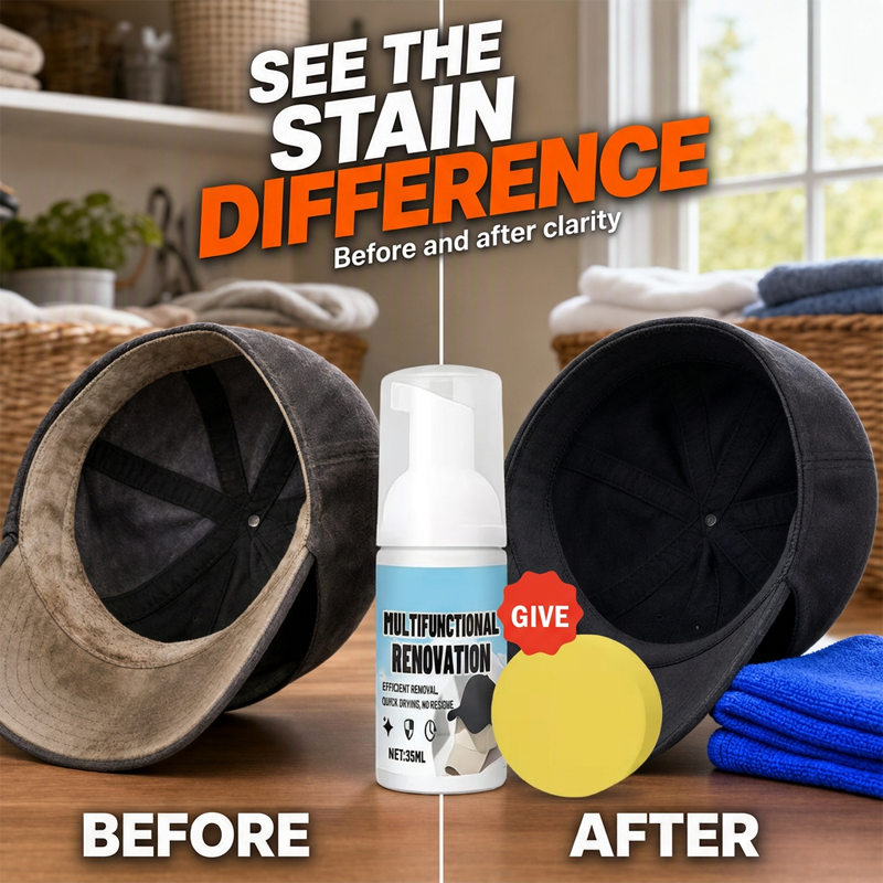 🔥🎁 1+1 GRATIS!!🥳💞 50K+ VERKAUFT! ⚡🧢 Schaum‑Reiniger für Baseball‑Kappen ohne Ausspülen, wasserloser Fleckentferner