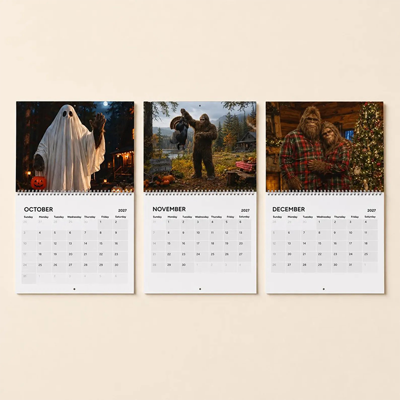 🌲50% RABATT | 🦶 Bigfoot Kalender 2027 – Lustiger Sasquatch Wandkalender 📅