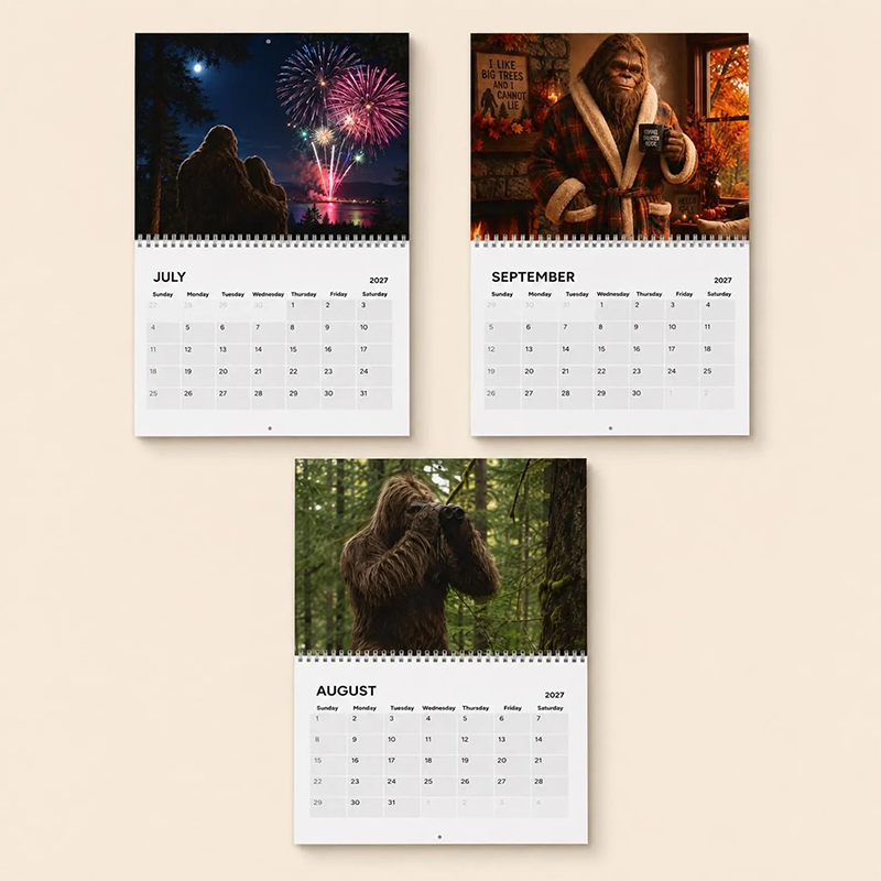 🌲50% RABATT | 🦶 Bigfoot Kalender 2027 – Lustiger Sasquatch Wandkalender 📅