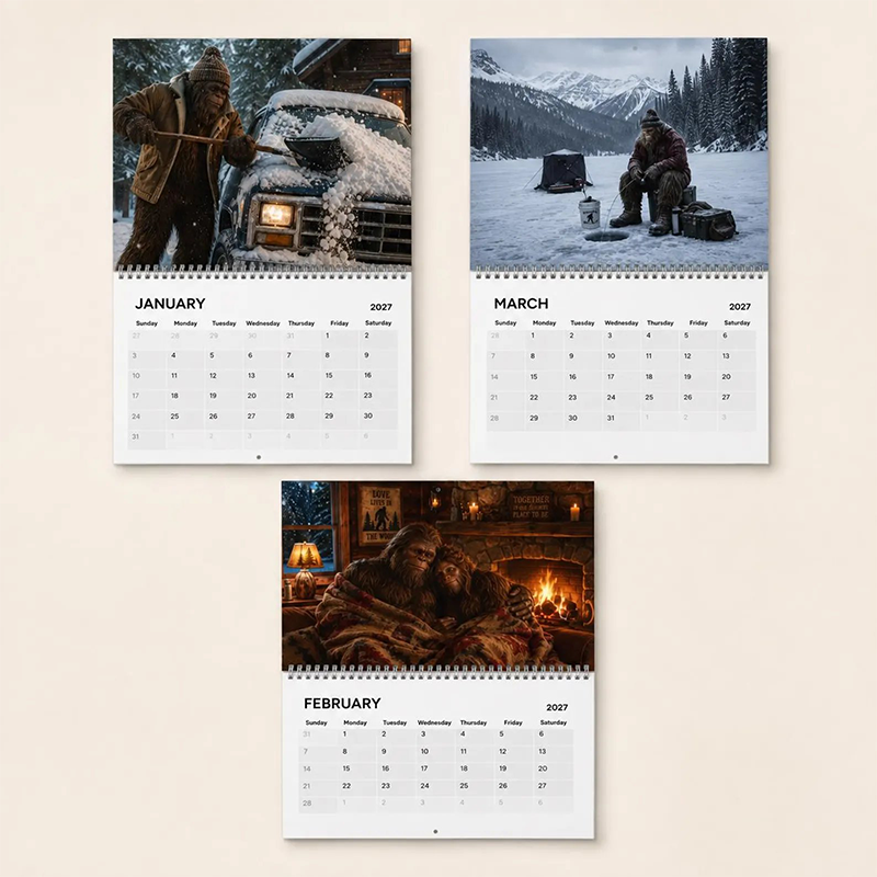 🌲50% RABATT | 🦶 Bigfoot Kalender 2027 – Lustiger Sasquatch Wandkalender 📅
