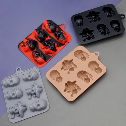 💀 3D-Totenkopf-Eiswürfelform aus Silikon mit Deckel – Lustige, langsam schmelzende Eisform für Whiskey, Cocktails und Halloween-Drinks
