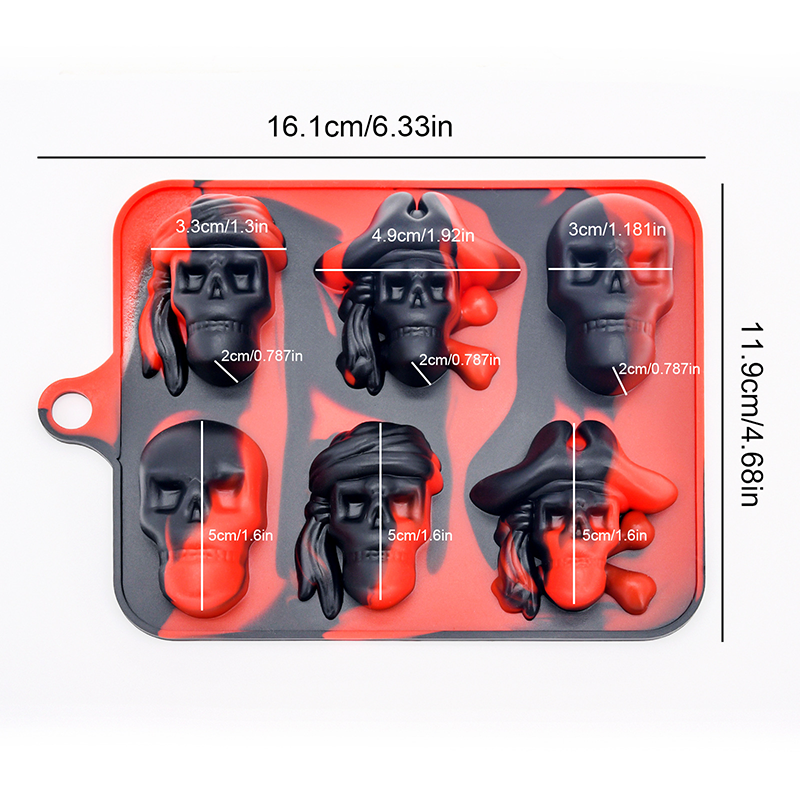 💀 3D-Totenkopf-Eiswürfelform aus Silikon mit Deckel – Lustige, langsam schmelzende Eisform für Whiskey, Cocktails und Halloween-Drinks