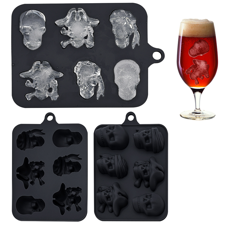 💀 3D-Totenkopf-Eiswürfelform aus Silikon mit Deckel – Lustige, langsam schmelzende Eisform für Whiskey, Cocktails und Halloween-Drinks