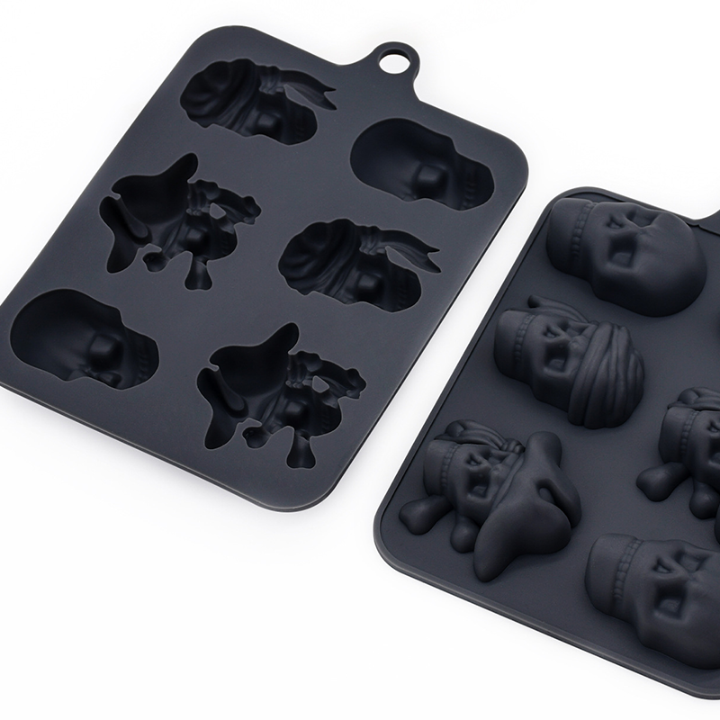 💀 3D-Totenkopf-Eiswürfelform aus Silikon mit Deckel – Lustige, langsam schmelzende Eisform für Whiskey, Cocktails und Halloween-Drinks