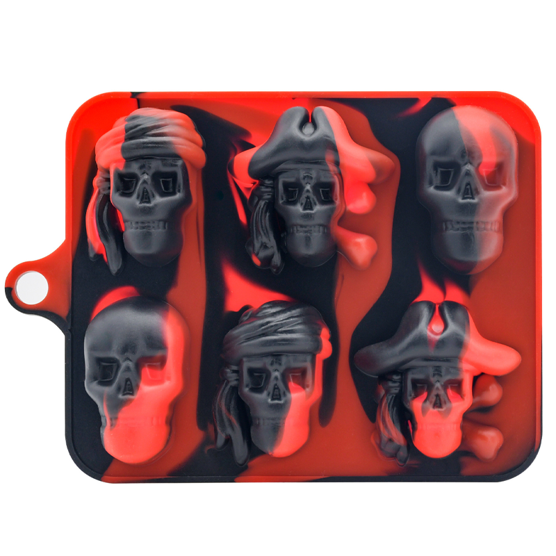 💀 3D-Totenkopf-Eiswürfelform aus Silikon mit Deckel – Lustige, langsam schmelzende Eisform für Whiskey, Cocktails und Halloween-Drinks