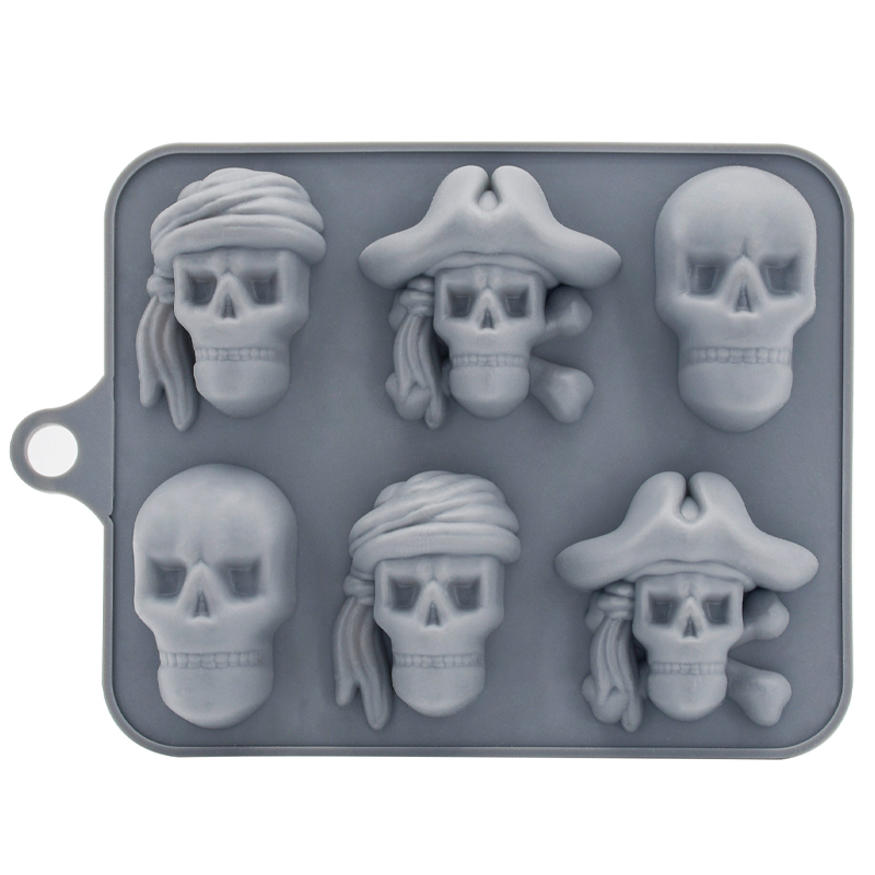 💀 3D-Totenkopf-Eiswürfelform aus Silikon mit Deckel – Lustige, langsam schmelzende Eisform für Whiskey, Cocktails und Halloween-Drinks