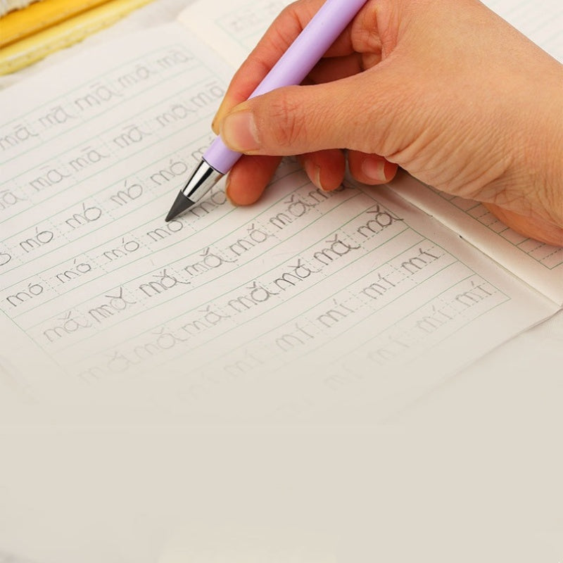 ✏️ Ewiger Bleistift mit Radiergummi – kein Anspitzen nötig, bruchsicherer Schreibstift für Schule, Zeichnen und den Alltag