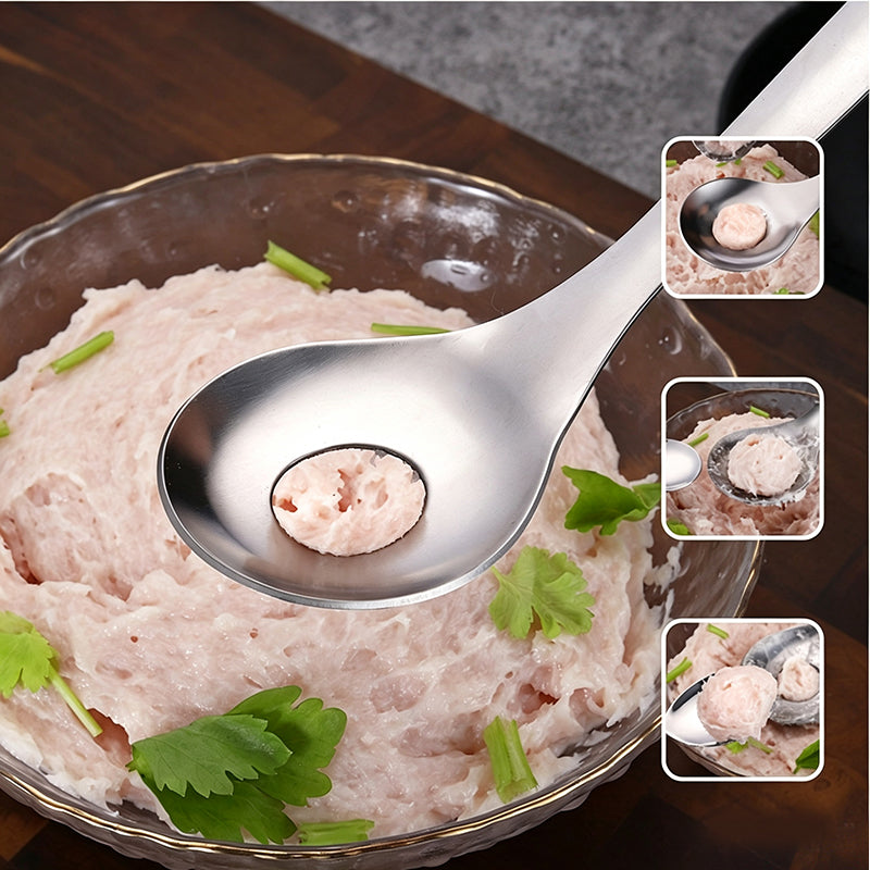 🍢 Fleischbällchen-Löffel aus Edelstahl – Kleckerfrei & einfach in der Handhabung