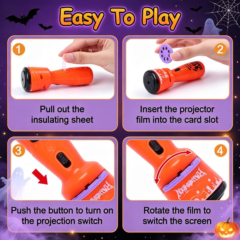 🎃👻 Kinder-Projektions-Taschenlampen-Spielzeug für Weihnachten & Halloween