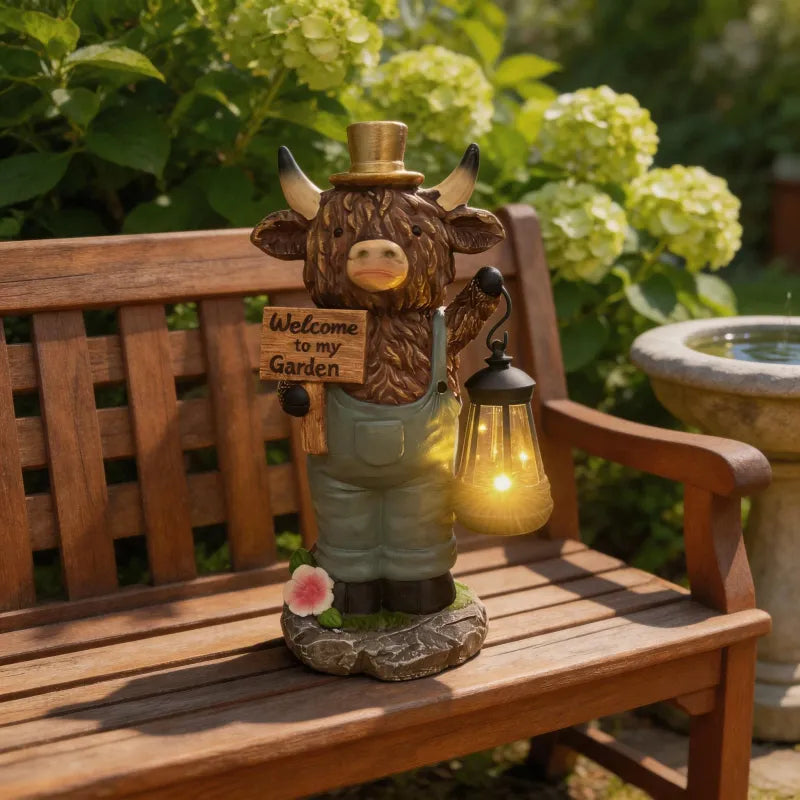 🐮☀️ 50 % RABATT! Solar-Gartenlampe Hochlandkuh | Niedliche Außenbeleuchtung für eine gemütliche Gartenatmosphäre ✨