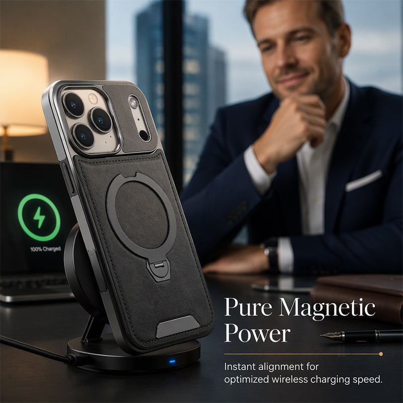 📱 360° magnetische stoßfeste Handyhülle mit drehbarem Ständer, kompatibel mit kabellosem Laden