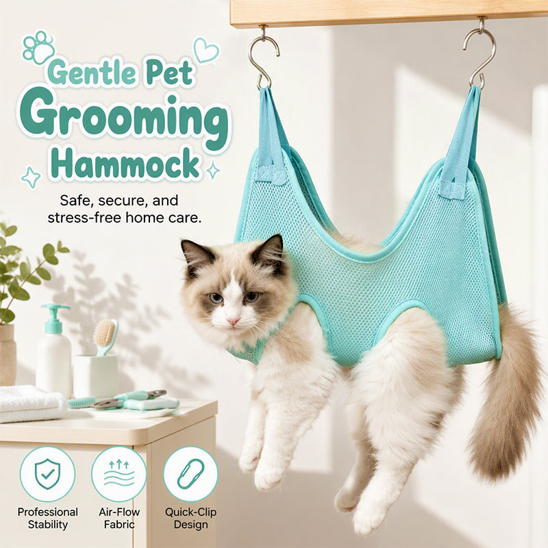🐾 Pflege-Hängematte für Katzen und Hunde, zum Baden, Krallen schneiden und Pflegen, atmungsaktiv