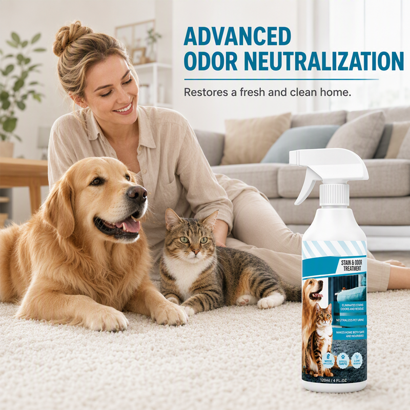 🐾 Haustier-Flecken- und Geruchsentferner-Spray, für Teppiche, Polster und Böden, enzymatisch, geruchsneutralisierend