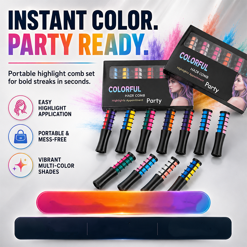🔥🎁 2+1 GRATIS!!🥳💞 50K+ VERKAUFT! 🎨💇‍♀️ Temporärer Haarfarbe-Kamm – Schnelle & schonende Highlights für Partys & Festivals | Kompakt & tragbar