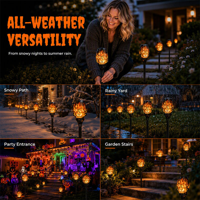 🎃 Halloween Deal | Solar Totenkopf Gartenstab-Lichter
