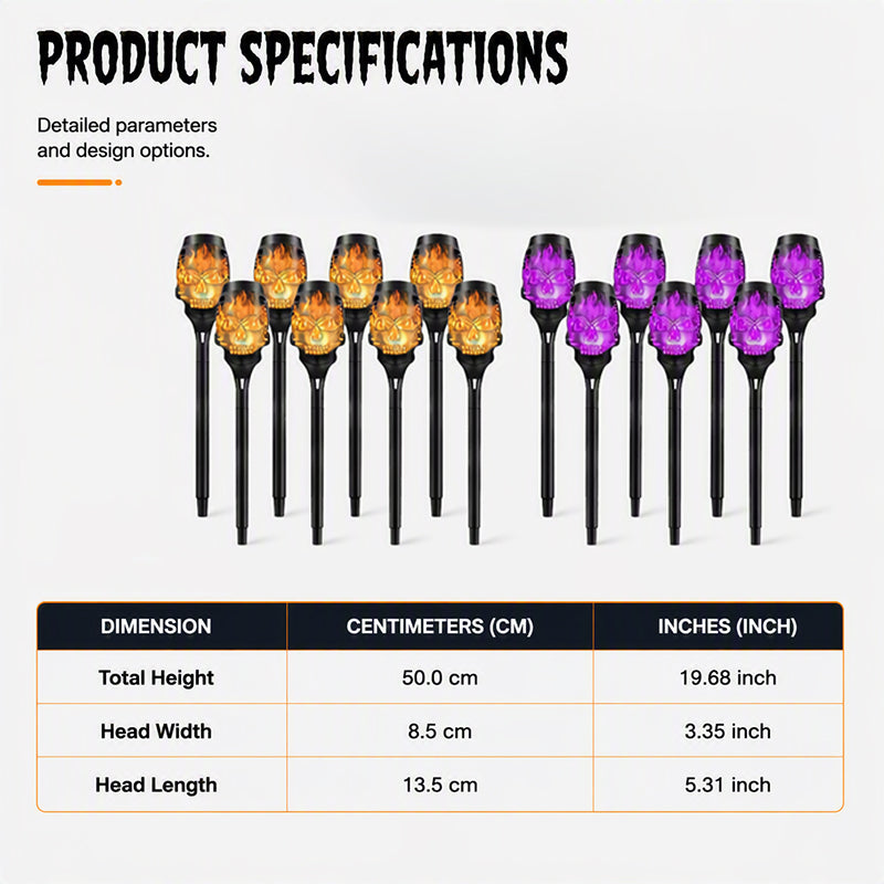 🎃 Halloween Deal | Solar Totenkopf Gartenstab-Lichter