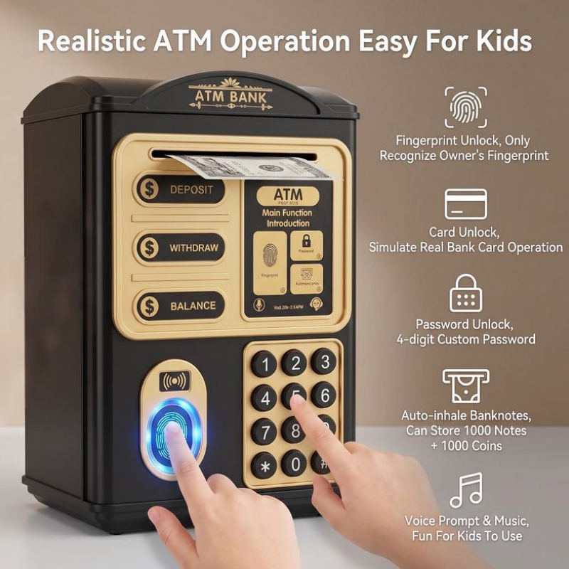 🏧 Automatische ATM-Sparschwein für Kinder mit Passwort