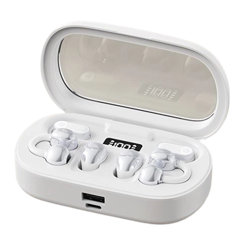 🎧 Kabellose 2-in-1-Ohrhörer mit Digitalanzeige – Offene Sport-Ohrhörer mit Clips & Mini-Schlaf-Ohrhörer