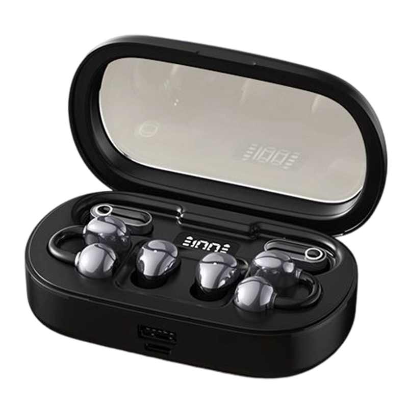 🎧 Kabellose 2-in-1-Ohrhörer mit Digitalanzeige – Offene Sport-Ohrhörer mit Clips & Mini-Schlaf-Ohrhörer