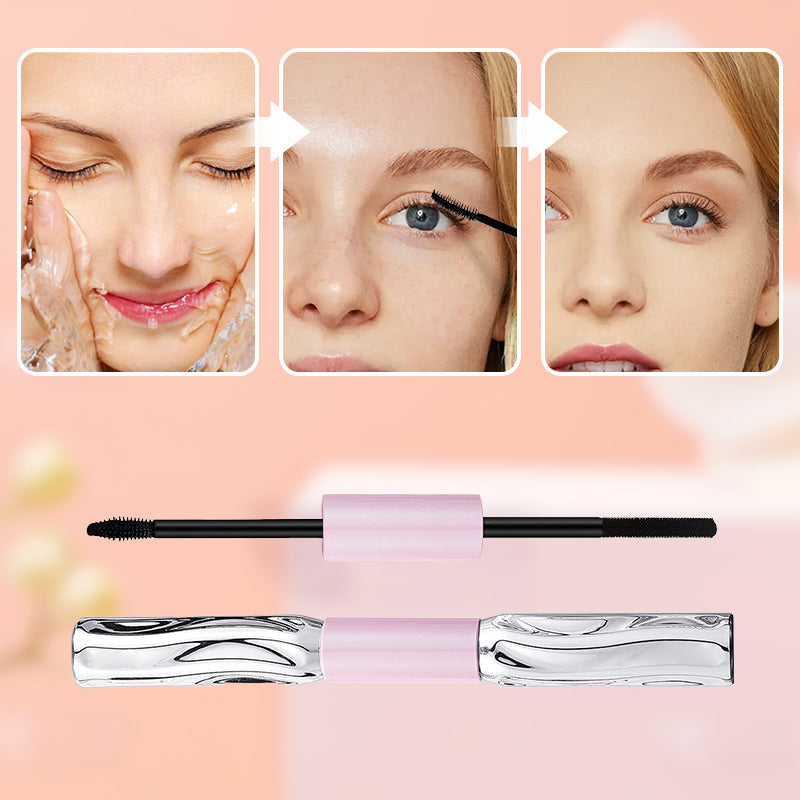 ✨2-in-1-Mascara für Volumen und Schwung | Wisch- und wasserbeständig, Schwarz