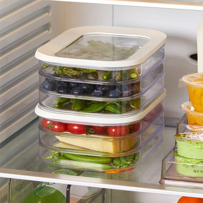 🍱50 % RABATT! 👀 Transparenter Kühlschrankbehälter mit Deckel – Transparente Sicht, stapelbar & 3 Größenoptionen – Mühelose Organisation Ihres Kühlschranks ✨