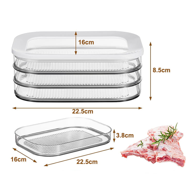 🍱50 % RABATT! 👀 Transparenter Kühlschrankbehälter mit Deckel – Transparente Sicht, stapelbar & 3 Größenoptionen – Mühelose Organisation Ihres Kühlschranks ✨
