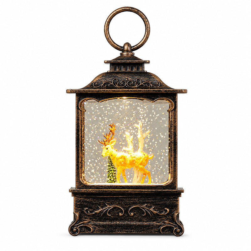 🎄 Weihnachts-Nachtlicht im Vintage-Stil mit Schneefallmotiv