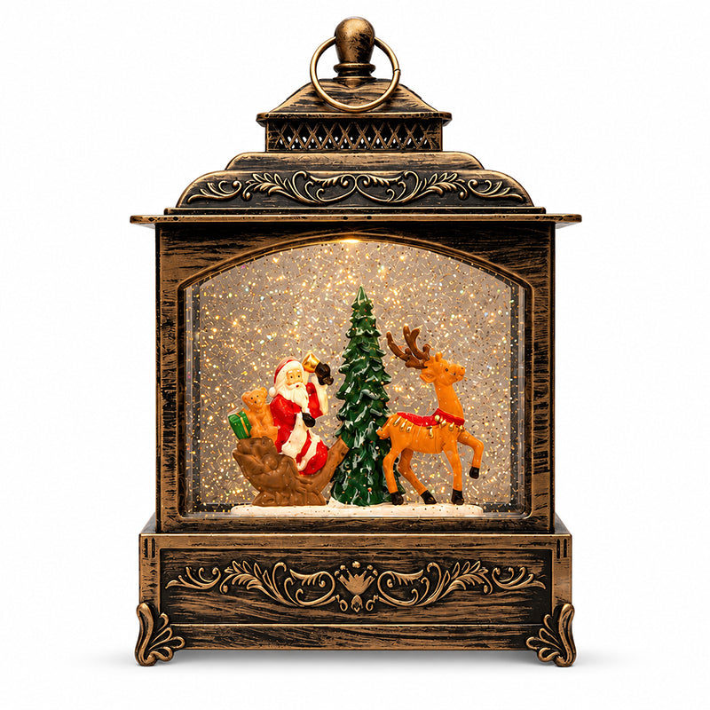 🎄 Weihnachts-Nachtlicht im Vintage-Stil mit Schneefallmotiv
