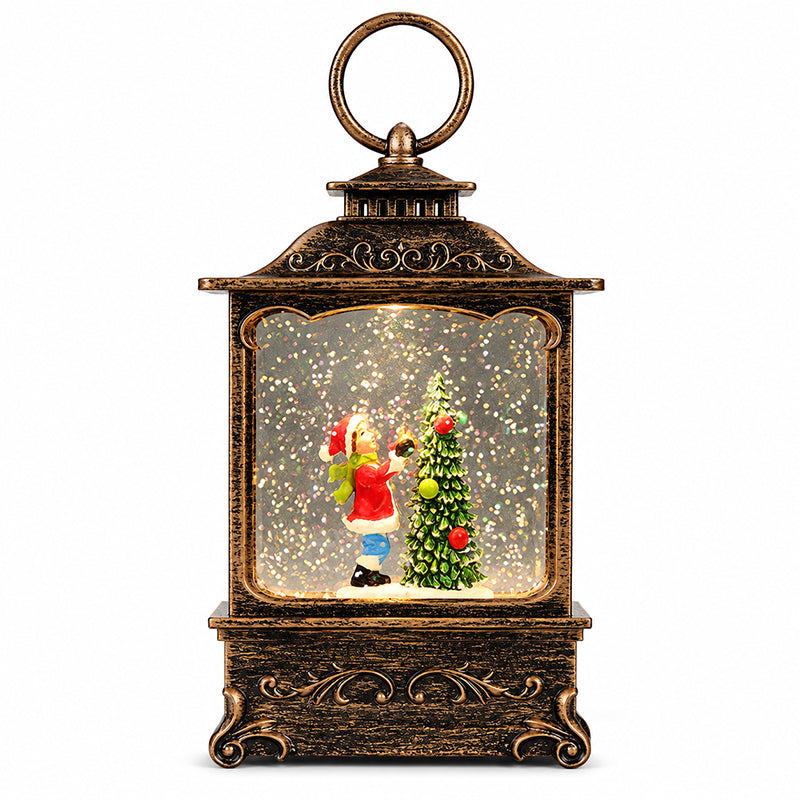 🎄 Weihnachts-Nachtlicht im Vintage-Stil mit Schneefallmotiv