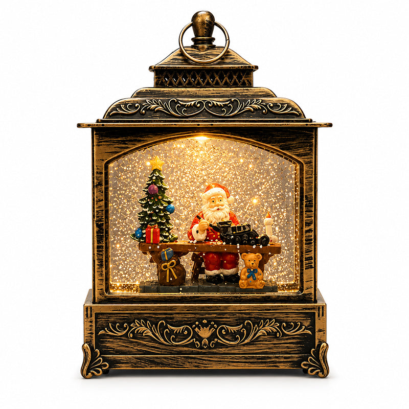 🎄 Weihnachts-Nachtlicht im Vintage-Stil mit Schneefallmotiv