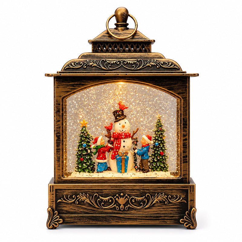 🎄 Weihnachts-Nachtlicht im Vintage-Stil mit Schneefallmotiv