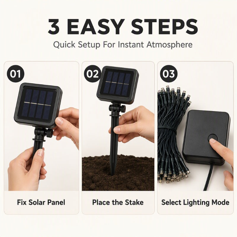🎁50 % Rabatt! Solar‑Dekor‑Lichterketten 🏠Unverzichtbare Dekoration für den Garten