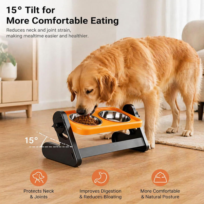 🍽️ 50% RABATT! 🐾 Höhenverstellbarer ergonomischer Futternapf – Verstellbar, rutschfest & gesündere Haltung für Hunde & Katzen 🐕