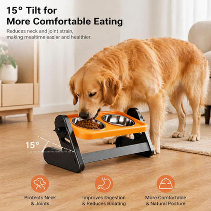 🍽️ 50% RABATT! 🐾 Höhenverstellbarer ergonomischer Futternapf – Verstellbar, rutschfest & gesündere Haltung für Hunde & Katzen 🐕