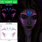 🎃 Leuchtende Halloween‑Gesichts‑Tattoo‑Sticker – Party‑Make‑up für Halloween‑Feiern