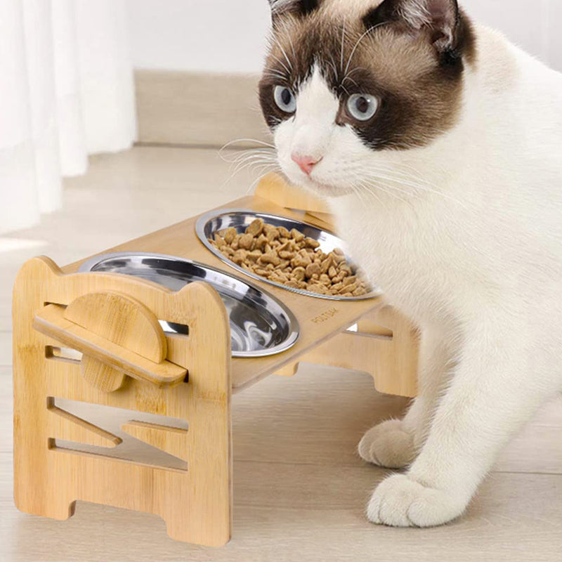 🐾 Höhenverstellbarer erhöhter Futterspender für Hunde und Katzen – schont Hals‑ und Wirbelsäule