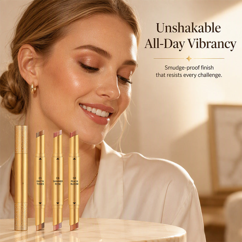 🔥🎁 2+1 GRATIS!!🥳✨Zweiseitiger Mehrfarben‑Lidschatten‑Stick – praktischer Make‑up‑Stift für schnelle Augen‑Looks